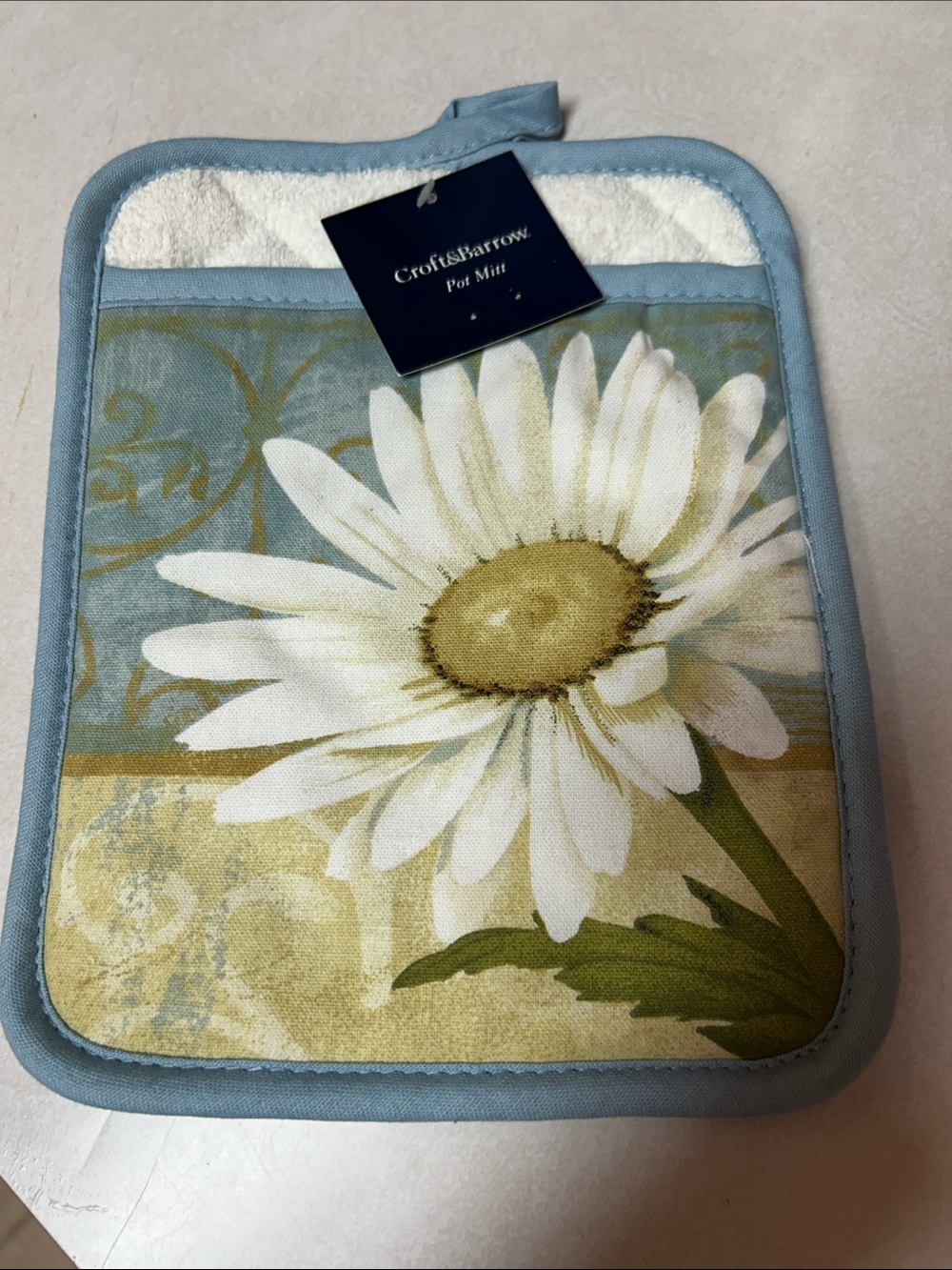 Croft & Barrow Light Blue Daisy Pot Holder